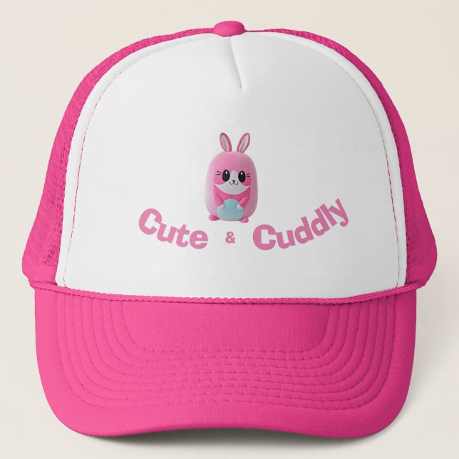Casquette Lou Lou. Une créature douce, rose (Devant)