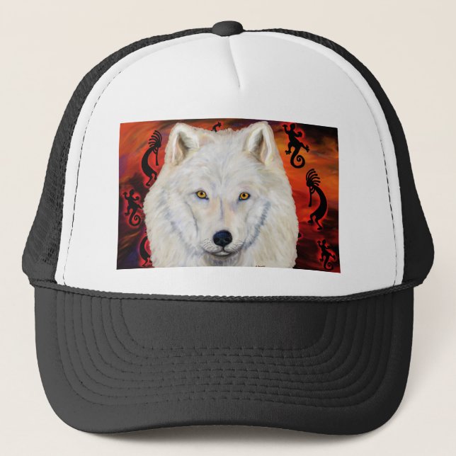 Casquette Loup Blanc Kokopelli (Devant)