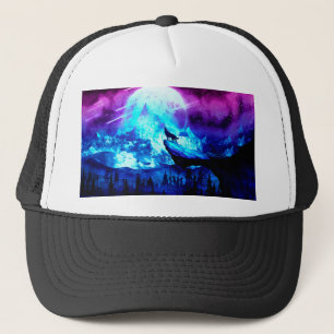 Casquette Loup coloré hurlant