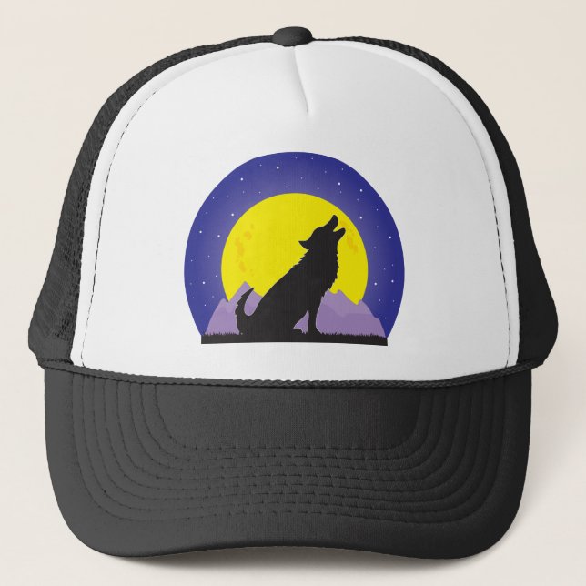 Casquette Loup et lune (Devant)