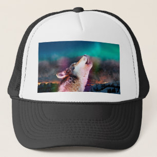 Casquette Loup hurlant dans les montagnes