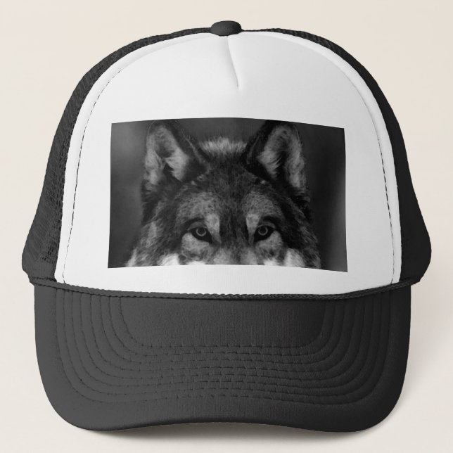 Casquette Loup noir et blanc (Devant)