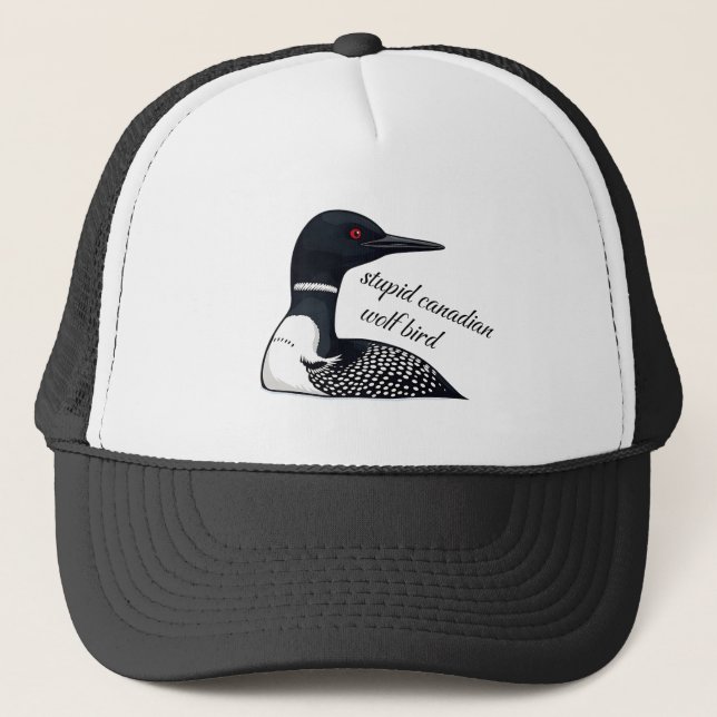 Casquette Loup Oiseau Canadien Stupide | Humour Canadien (Devant)