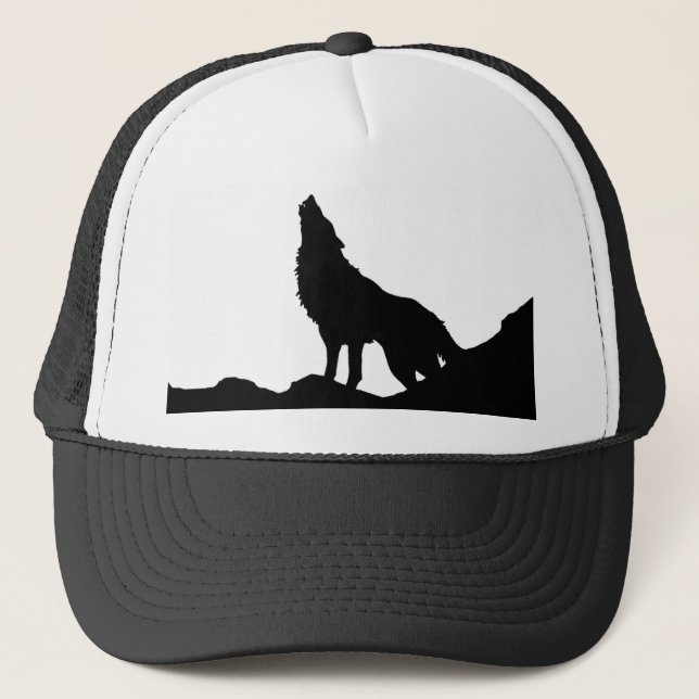 Casquette Loup solitaire debout sur une colline (Devant)