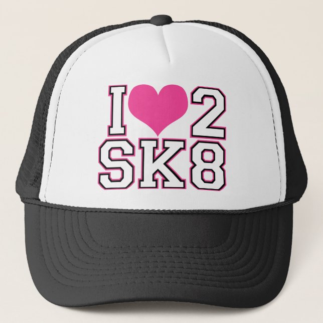Casquette Love2SK8 - Noir et rose (Devant)