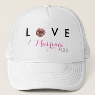 Casquette Love and Marriage Dated Wedding Hat