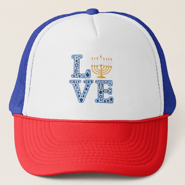 Casquette Love Hanoukka Jewish Holiday Menorah (Devant)