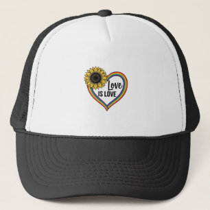 Casquette Love Is Love Tournesol Cœur Vintage Vector T-Shirt