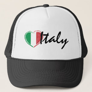 Casquette Love Italie Italia Coeur Drapeau Trucker Chapeau