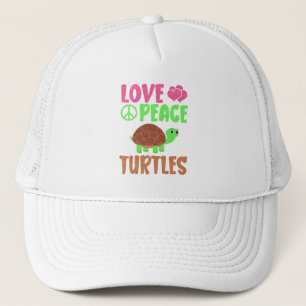 Casquette Love Peace Turtles Cute Zoo Animaux Tortues Lover
