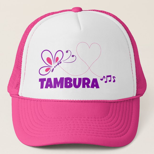 Casquette Love Tambura Pink Purple Butterfly Heart (Devant)