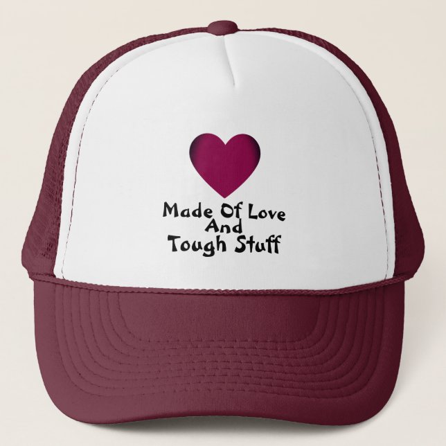 Casquette Love Tough Stuff Citation Red Love Heart Maroon (Devant)