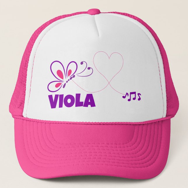 Casquette Love Viola Pink Purple Butterfly Heart (Devant)