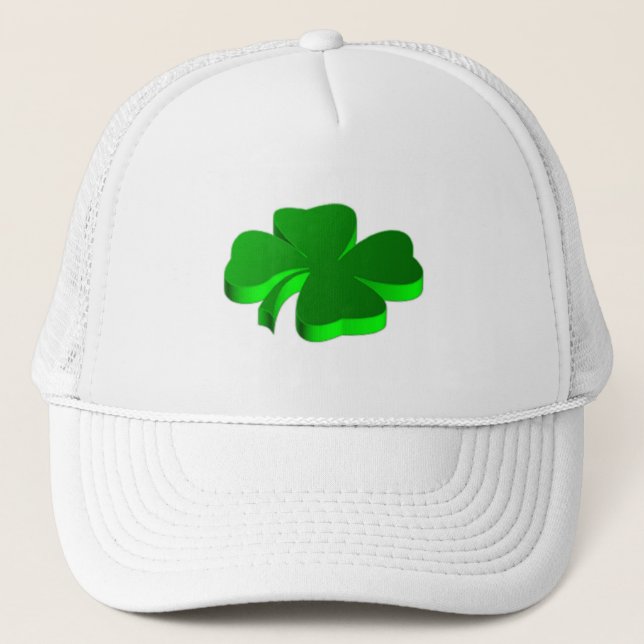 Casquette Lucky Four Leaf Clover Green Symbol Good Luck (Devant)