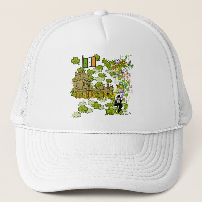 Casquette Lucky Leprechaun et son château irlandais (Devant)
