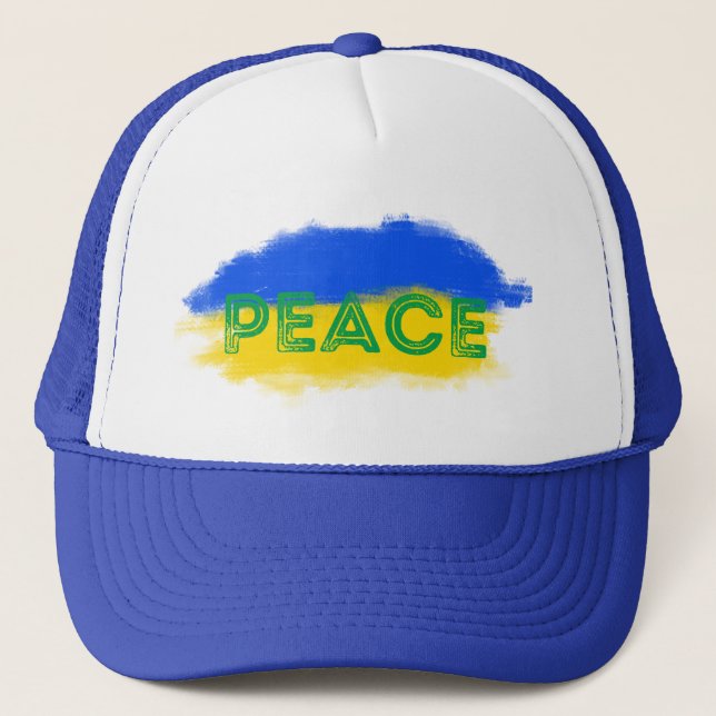 Casquette L'Ukraine bleue et jaune inspire la paix ni la gue (Devant)
