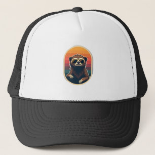 Casquette Lunettes de soleil vintage de paresseux Art vector