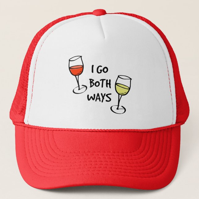 Casquette Lunettes de vin de dessin Je vais les deux façons  (Devant)