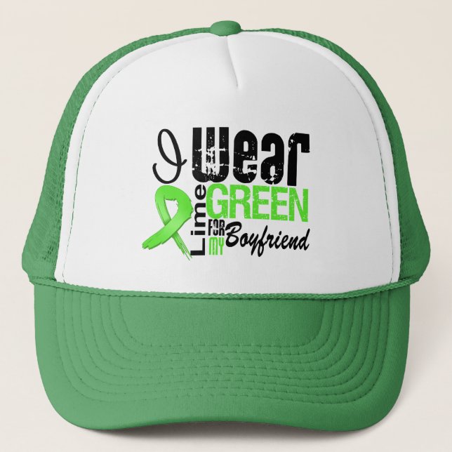 Casquette Lymphome Je porte de la chaux vert ruban BOYFRIEND (Devant)