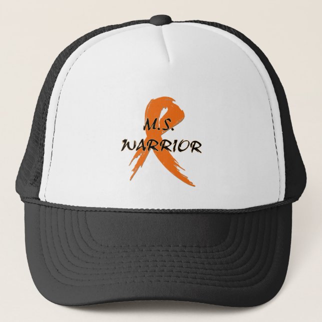 Casquette M.S. Mots guerriers avec ruban orange (Devant)