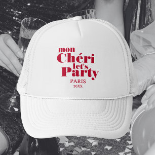 Casquette Ma Chérie Faisons la Fête Rouge Cerise Gras