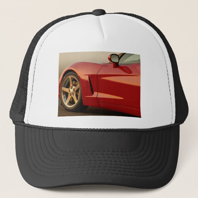 Casquette Ma Corvette rouge (Devant)