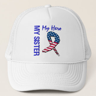 Casquette Ma soeur mon ruban grunge patriotique de héros