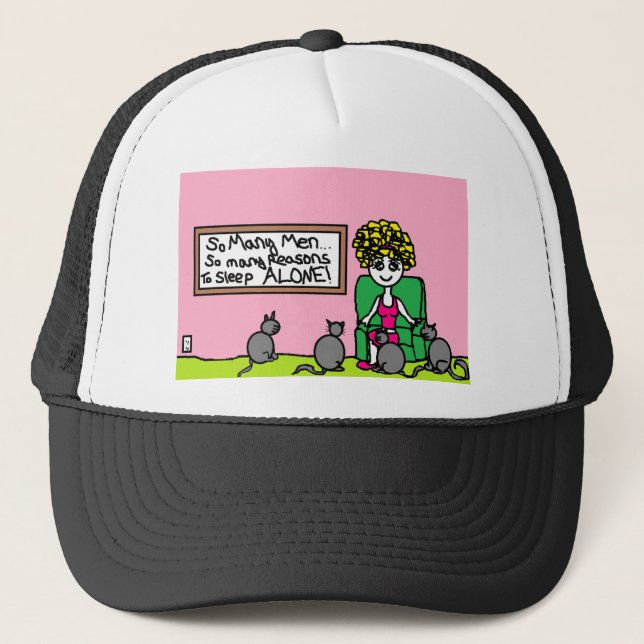 Casquette Madame folle de chat à la maison (Devant)