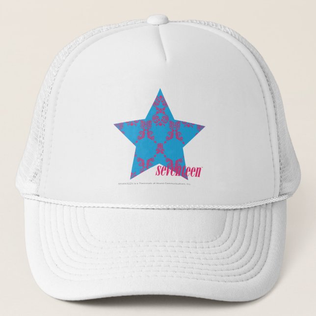 Casquette Magenta-Aqua 2 de damassé (Devant)