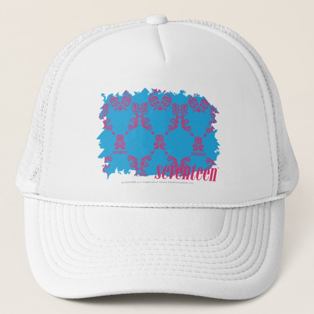 Casquette Magenta-Aqua 4 de damassé (Devant)