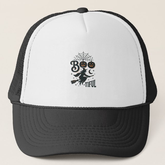 Casquette Magnifique sorcière Halloween design de gravure vi (Devant)
