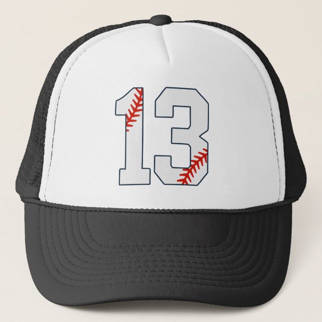 Casquette Maillot de Baseball Numéro 13 (Devant)