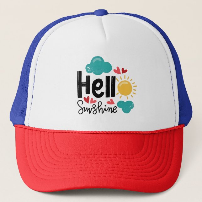 Casquette Main Drake Art - Bonjour Sunshine Texte (Devant)