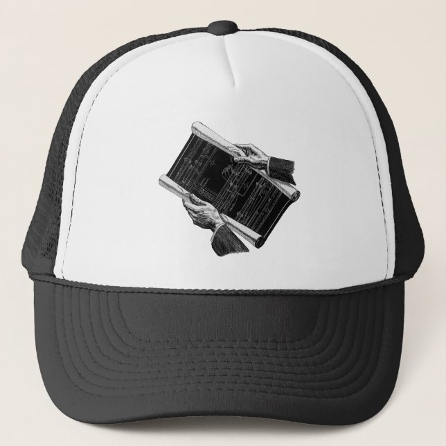 Casquette Mains avec plans architecturaux bleus, entreprise  (Devant)