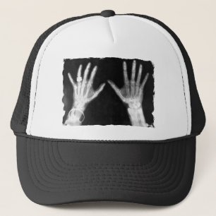 Casquette Mains de rayon X et bijoux squelettiques - B&W