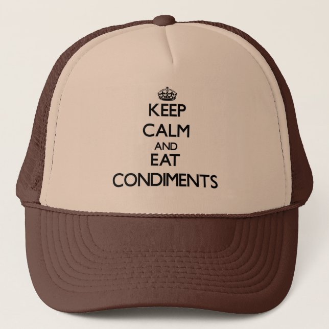 Casquette Maintenez calme et mangez les condiments (Devant)