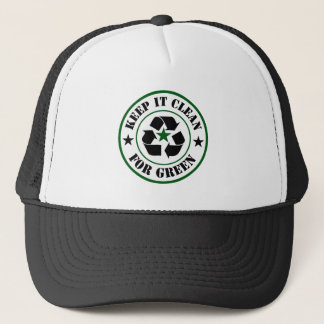 Casquette Maintenez-le propre pour le logo vert