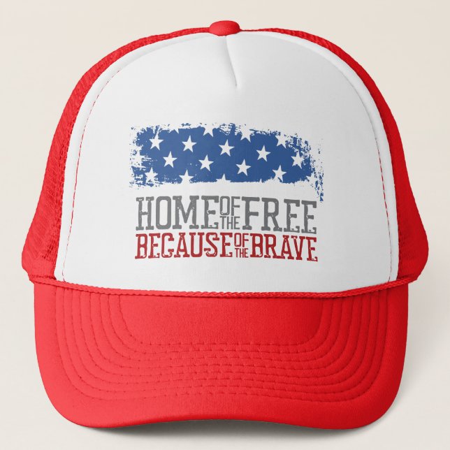 Casquette Maison des libres grâce aux braves drapeau américa (Devant)