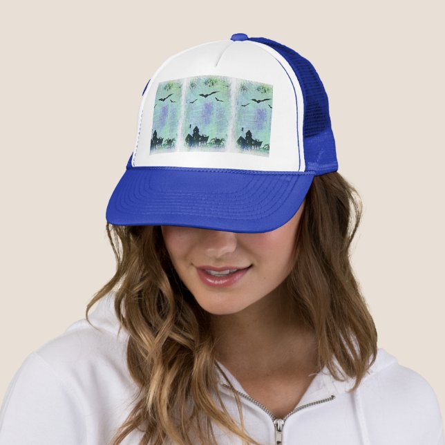 Casquette Maison Halloween | Araignées + chauves-souris ! (En situation)