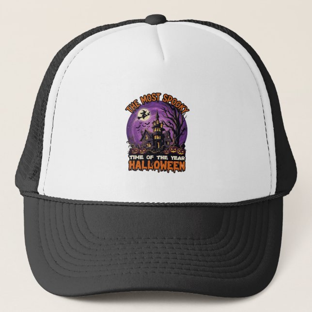 Casquette Maison hantée de Halloween la plus effrayante Sorc (Devant)