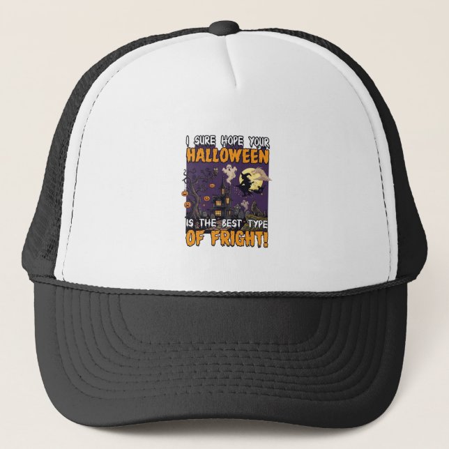 Casquette Maison hantée de terreur d'Halloween Sorcière Fant (Devant)