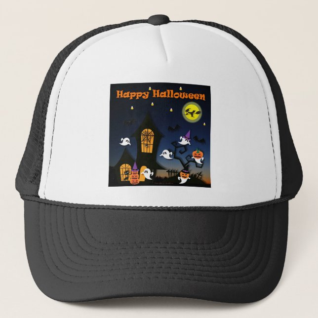 Casquette Maison hantée joyeuse Halloween (Devant)