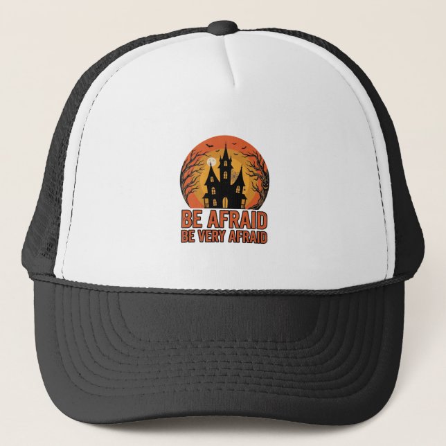 Casquette Maison hantée Sois effrayé Design Halloween vintag (Devant)