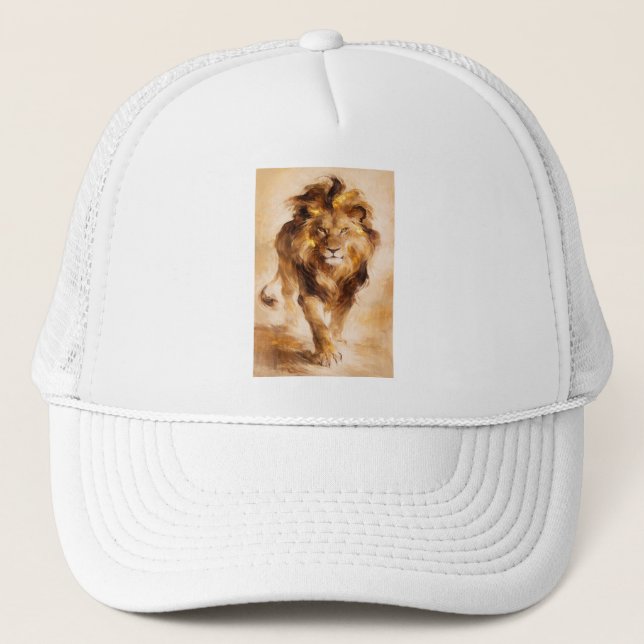 Casquette Majestic Golden Lion Abstract Painting Luxury Art (Devant)