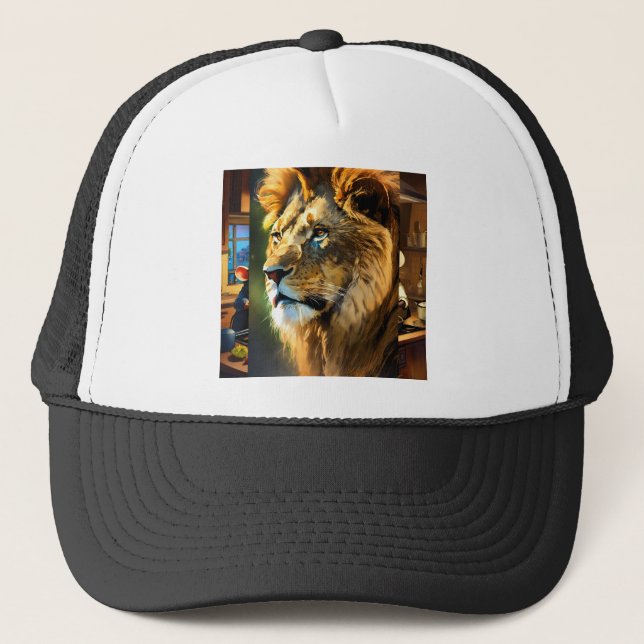 Casquette Majestic Lion Drawing T-Shirt | Hand-Drawn Wild An (Devant)