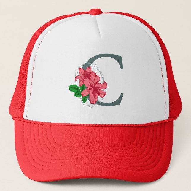 Casquette Majuscule C monogramme floral (Devant)