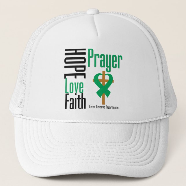 Casquette Maladie du foie Espoir Amour Foi Prière (Devant)