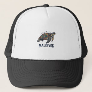 Casquette Maldives Vintage Tortue de Mer Chemise de Voyage D