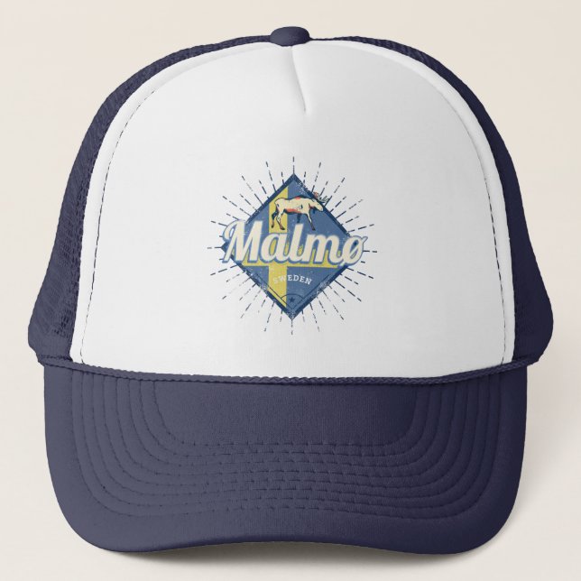 Casquette Malmo Suède Drapeau Vintage Moose Souvenir (Devant)