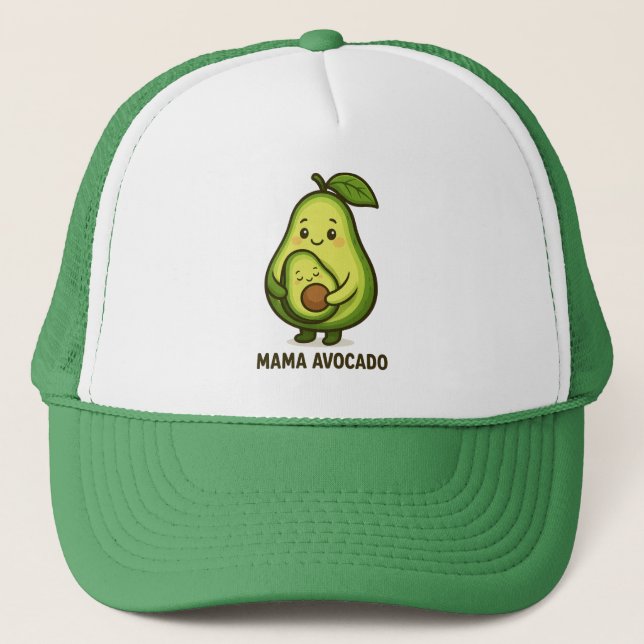 Casquette Mama Avocado avec bébé - Joli dessin animé (Devant)